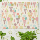 アイスクリームコーンパターン キッチンタオル (折り畳み)