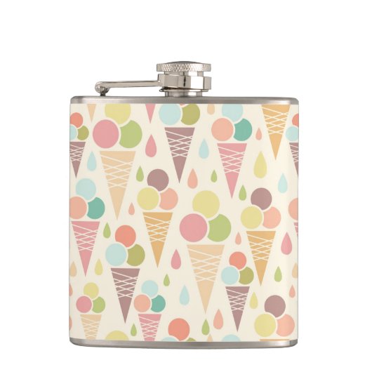 アイスクリームコーンパターン フラスク (正面)
