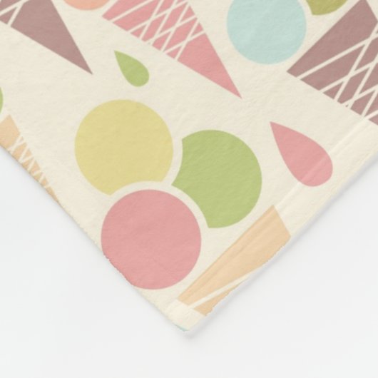 アイスクリームコーンパターン フリースブランケット (角)