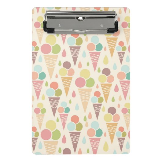 アイスクリームコーンパターン ミニクリップボード (正面)