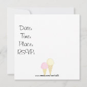 アイスクリームコーンパーティの招待状 招待状 (裏面)