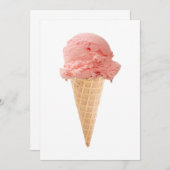 アイスクリームコーンパーティの招待状 招待状 (正面/裏面)