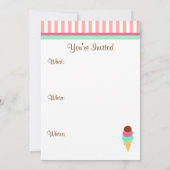 アイスクリームコーンパーティの招待状 招待状 (裏面)