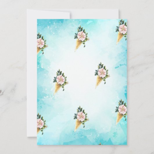 アイスクリームコーンフラワーズサマーバースデーパーティー 招待状 (裏面)