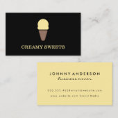 アイスクリームコーンブラックイエロー 名刺 (正面/裏面)