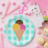 アイスクリームコーンプレート ペーパープレート (パーティー)