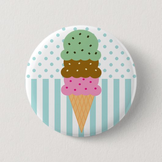 アイスクリームコーンボタン 缶バッジ (正面)