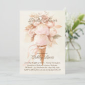 アイスクリームコーンボホブライダルシャワーシック金ゴールド 招待状 (スタンド正面)