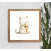 アイスクリームコーンポスター付き冷たくかわいい甘い猫 ポスター