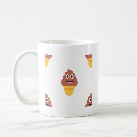 アイスクリームコーンポー絵文字 コーヒーマグカップ (左)