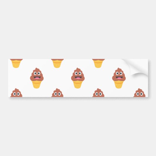 アイスクリームコーンポー絵文字 バンパーステッカー (正面)