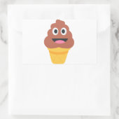 アイスクリームコーンポー絵文字 長方形シール (バッグ)