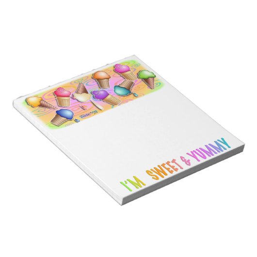 アイスクリームコーンメモ帳 ノートパッド (アングル)