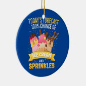 アイスクリームコーン今日の予測100氷の可能性 セラミックオーナメント (右)