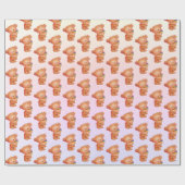 アイスクリームコーン付きクマ ラッピングペーパー (フラット)