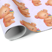 アイスクリームコーン付きクマ ラッピングペーパー (ロールコーナー)