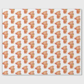 アイスクリームコーン付きクマ ラッピングペーパー (フラット)