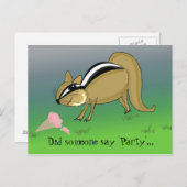 アイスクリームコーン付き漫画チムンク ポストカード (正面/裏面)