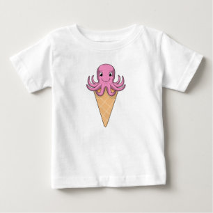 アイスクリームコーン付タコ ベビーTシャツ