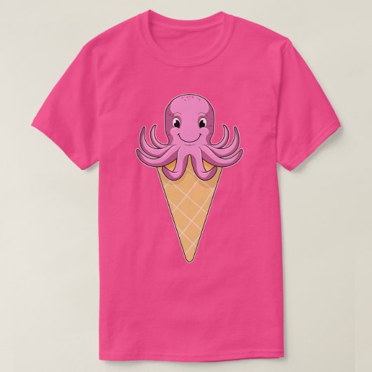 アイスクリームコーン付タコ Tシャツ (デザイン正面)