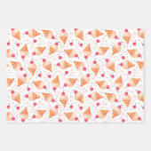 アイスクリームコーン包装紙セット3 ラッピングペーパーシート (正面3)