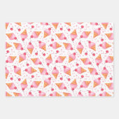 アイスクリームコーン包装紙セット3 ラッピングペーパーシート (正面2)