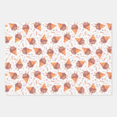 アイスクリームコーン包装紙セット3 ラッピングペーパーシート (正面)