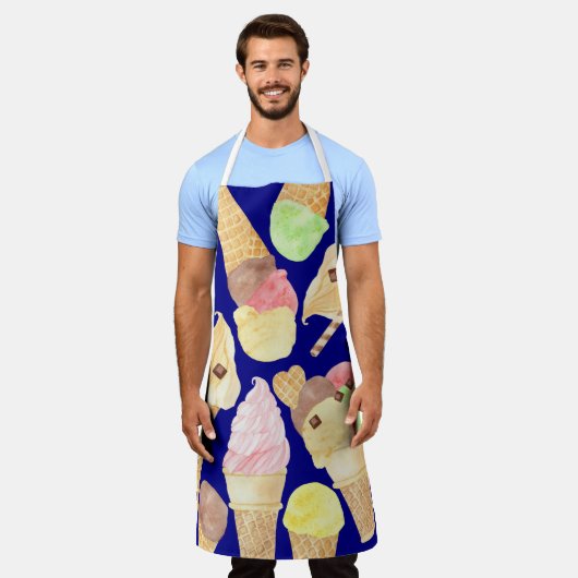 アイスクリームコーン夏のキャンディがウェーハのおもしろいをトッピング エプロン (着用した状態)