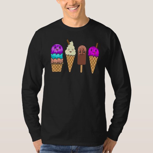 アイスクリームコーン夏の男の子女の子グラフィック Tシャツ (正面)
