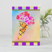 アイスクリームコーン招待状 招待状 (スタンド正面)