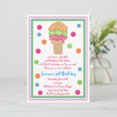 アイスクリームコーン招待状 招待状 (スタンド正面)