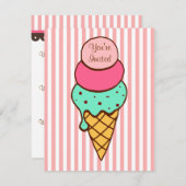 アイスクリームコーン招待状 招待状 (正面/裏面)