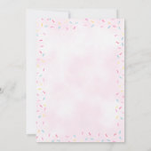 アイスクリームコーン振りかけるパステルピンク2nd誕生日 招待状 (裏面)