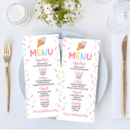 アイスクリームコーン振りかける甘い誕生日パーティーフード メニュー