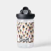 アイスクリームコーン振りかけ名前をカスタムする ウォーターボトル (正面)