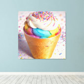アイスクリームコーン散水 キャンバスプリント (インサイチュ (ウッドフロア))