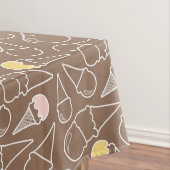 アイスクリームコーン模様(茶) テーブルクロス (インサイチュ)