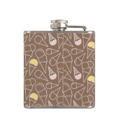 アイスクリームコーン模様（茶） フラスク (裏面)