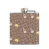 アイスクリームコーン模様（茶） フラスク (裏面)