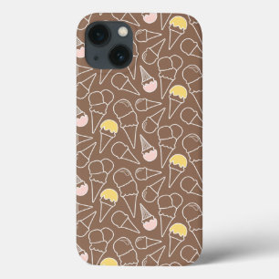 アイスクリームコーン模様(茶) iPhone 13ケース
