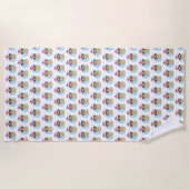 アイスクリームコーン水彩 ビーチタオル (正面)