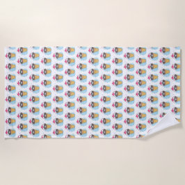 アイスクリームコーン水彩 ビーチタオル