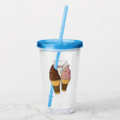 アイスクリームコーン漫画イラストレーション アクリルタンブラー (裏面)