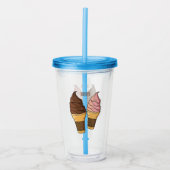 アイスクリームコーン漫画イラストレーション アクリルタンブラー (正面)