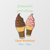 アイスクリームコーン漫画イラストレーション ウィンドウサイン (シート)