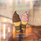 アイスクリームコーン漫画イラストレーション ウィンドウサイン (シート2)