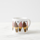 アイスクリームコーン漫画イラストレーション エスプレッソカップ (正面右)