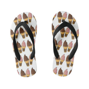 アイスクリームコーン漫画イラストレーション キッズビーチサンダル