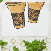 アイスクリームコーン漫画イラストレーション キッチンタオル (折り畳み)