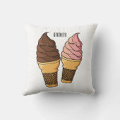 アイスクリームコーン漫画イラストレーション クッション (裏面)